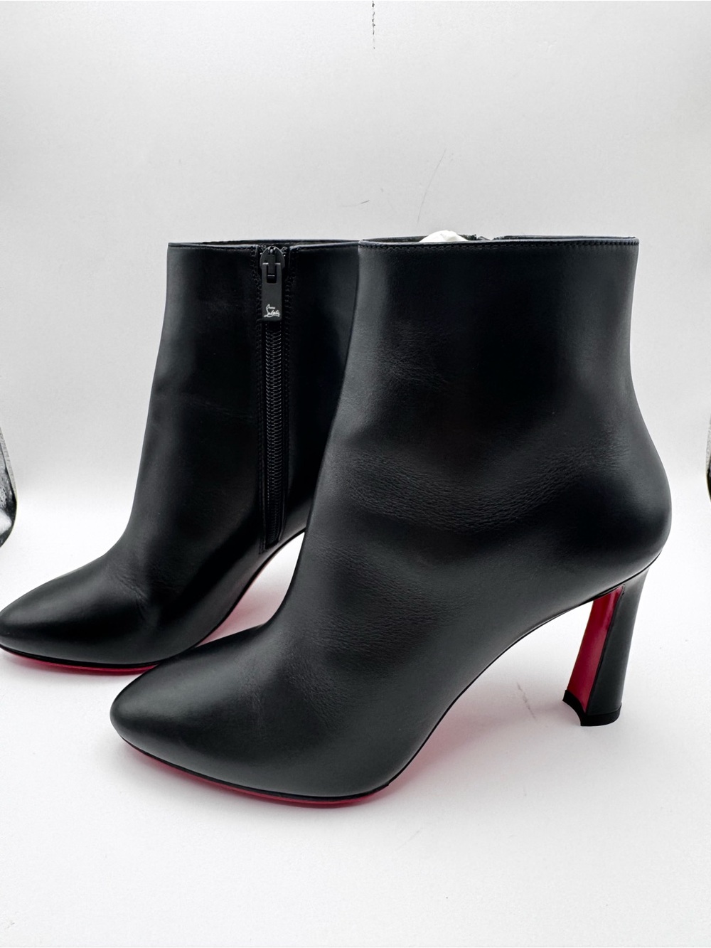 Christian Louboutin So Eleonor 85 Black Leather Ankle Boots Size 37 Italy - Picture 13 of 13